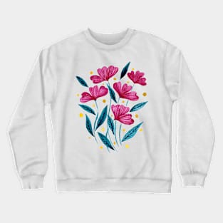 Cute florals - pink and teal Crewneck Sweatshirt